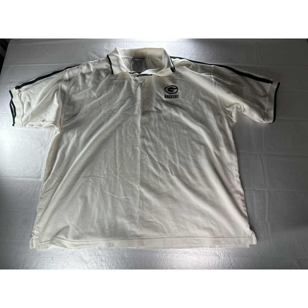 Vintage Lee Sports Green Bay Packer‎ Logo Athletic NFL Football Polo Shirt L
